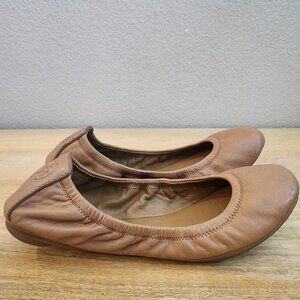 Tory Burch Minnie Travel Ballet Shoes Womens Size 7M Leather Flats Slip On